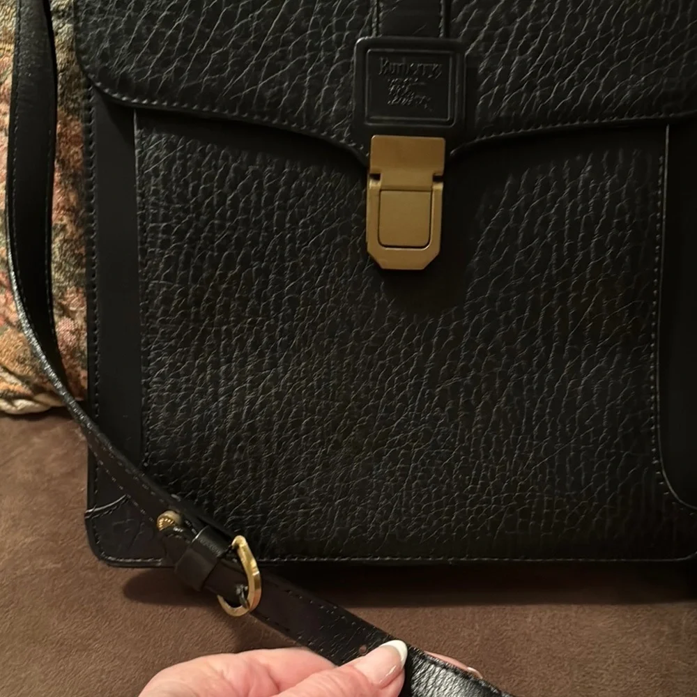Burberry Satchel Black Vintage Bag Shoulder Bag Rare
